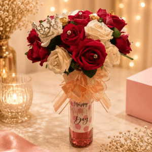 Silk Rose Bottle Bouquet