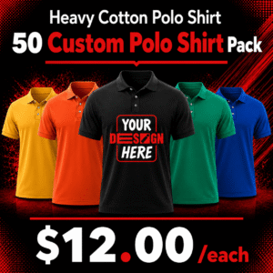 50 Custom Polo T Shirt Package Deal
