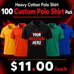 100 Custom Polo T Shirt Package Deal